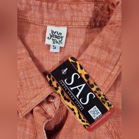 NWT IVY jane Denim Snap Shirt size S - Picture 4 of 9